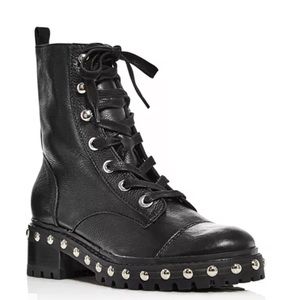 Schutz Studded Leather Combat Boots